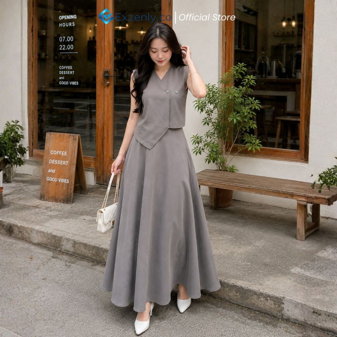 Exzenly.Co - Naomi Vest Blazer Wanita Set Vest Wanita Korean Style Setelan Blazer Wanita