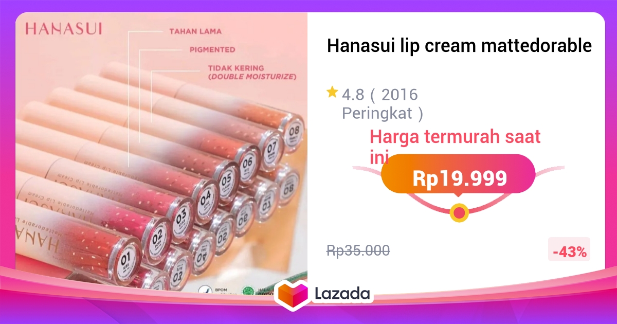 Hanasui lip cream mattedorable