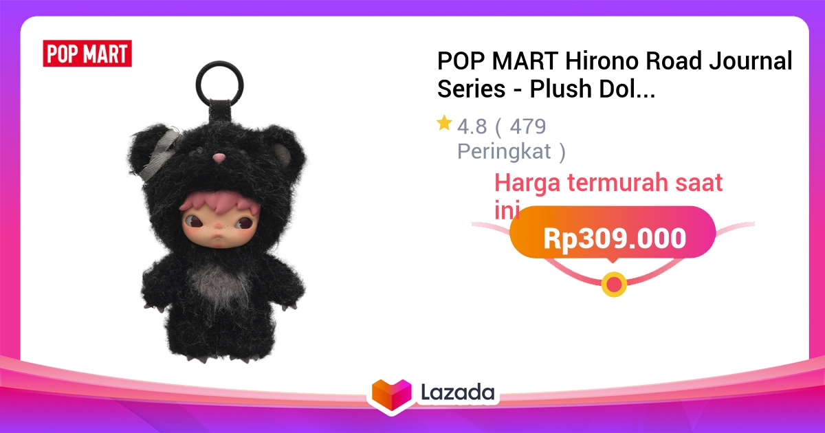 POP MART Hirono Road Journal Series - Plush Doll Pendant Keychain Blind Box Action Figure Birthday Gift Kid Toys