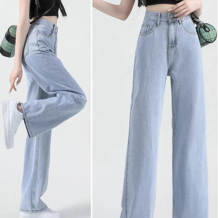 Celana jeans wanita celana jeans kulot wanita kekinian  celana baggy jeans wanita high waist jeans jeans light blue korean style jeans wanita jumbo Murah