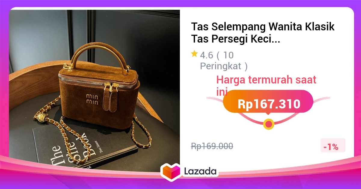 Tas Selempang Wanita Klasik Tas Persegi Kecil Rantai Mewah Cerah Mewah Kelas Tinggi Baru