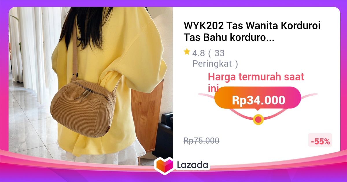 WYK202 Tas Wanita Korduroi Tas Bahu korduroi Persegi Corduroy Shoulder Bag MKT