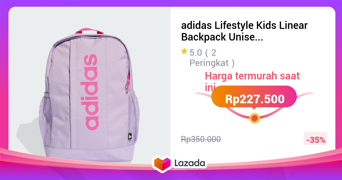 adidas Lifestyle Kids Linear Backpack Unisex Purple KE0390