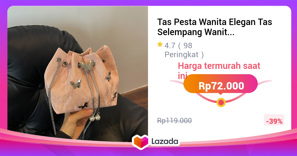Tas Pesta Wanita Elegan Tas Selempang Wanita Kupu-kupu Sabuk Sling Bag Korea Tas Wanita Terbaru 2025