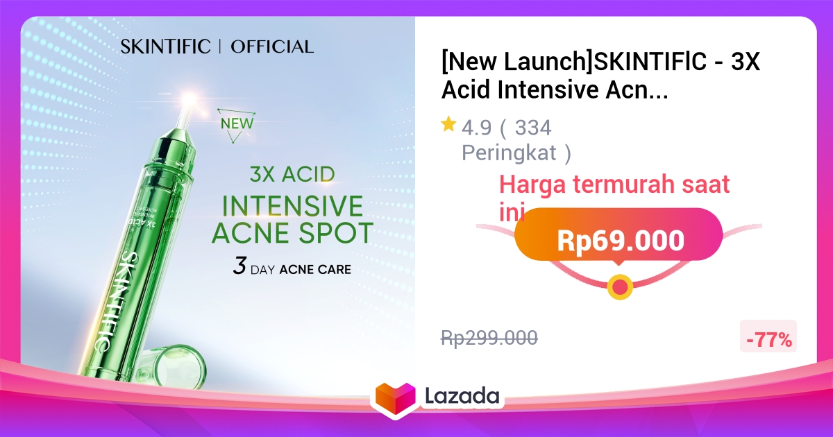 [New Launch]SKINTIFlC - 3X Acid Intensive Acne Spot 11g | Acne Treatment Spot Gel Mengurangi Pori  Tersumbat Mengontrol Sebum with 3XAcid Salicylic Lactic Lactobionic Acid