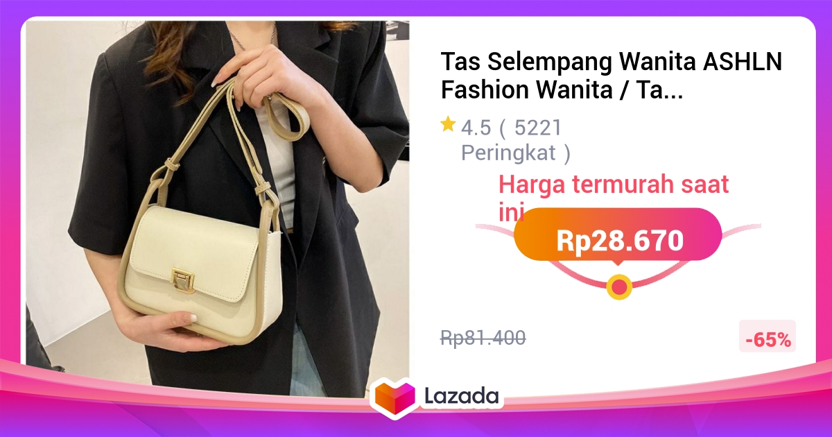 Tas Selempang Wanita ASHLN Fashion Wanita / Tas Selempang & Bahu Wanita / Tas Wanita Kekinian/Tas Luxury/Top Handle Bag