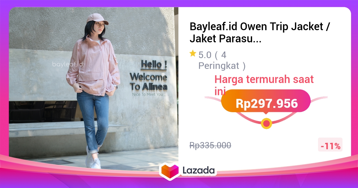 Bayleaf.id Owen Trip Jacket / Jaket Parasut Olahraga Wanita untuk Hiking & Traveling