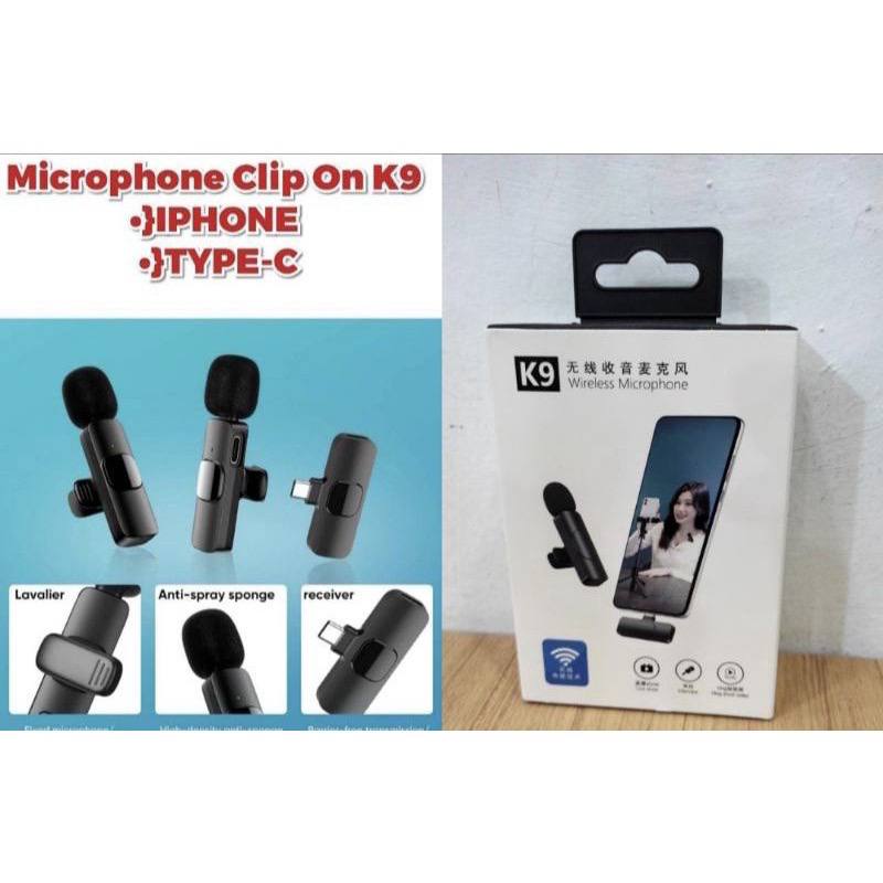 Clip On Wireless K9 Microphone Clip On Mic Lavalier Microphone Wireless Clip On Mikrofon Nirkabel Wireles